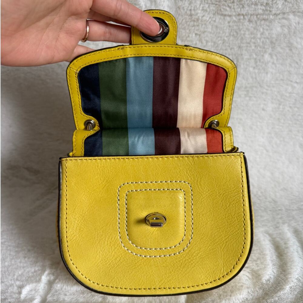 y2k COACH Legacy Yellow Top Handle Crossbody - Picture 7 of 10